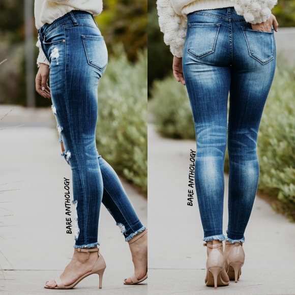 Distressed Kancan Ankle Skinny Jeans - Picture 2 of 2